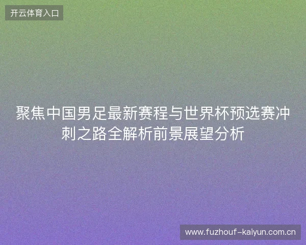 聚焦中国男足最新赛程与世界杯预选赛冲刺之路全解析前景展望分析